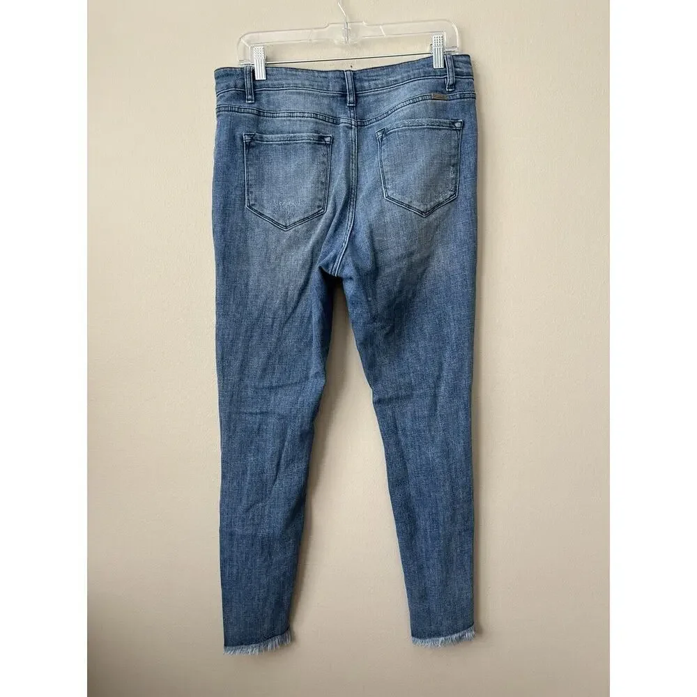 KanCan Skinny Jeans Womens 30 Distressed Whiskered Mid Rise Stretch Denim - Picture 8 of 11